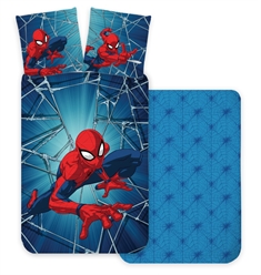 Spiderman sengetøj 140x200  cm - Vendbart betræk med 2 design - 100% bomuld 